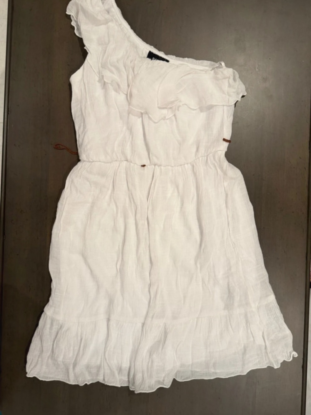 BCX One-Shoulder White Ruffle Mini Dress - Picture 4 of 4